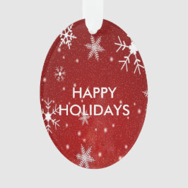 Weiße Schneeflocken Rotes Oval Form Akrylkische Or Ornament