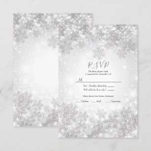 Weiße Schneeflocken Winter Wonderland Hochzeit RSV Einladung