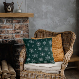 Weiße Schneeflocken Winterurlaub Landschaft Kissen