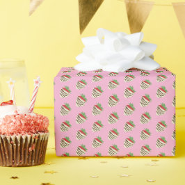 Weiße Schokoladen-Erdbeere Geschenkpapier