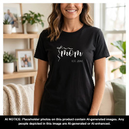 Weiße Schrift etablierte Mama-Schleife Cute T-Shirt