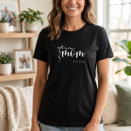 Weiße Schrift etablierte Mama-Schleife Cute T-Shirt