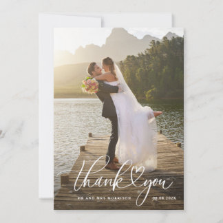 weiße Schrift Hochzeit Danke