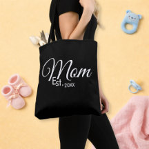 Weiße Schriftart Mom Established New Mom