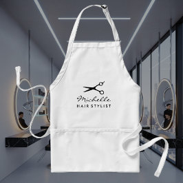 Weiße Schürze für Friseursalon Stylist oder Friseu