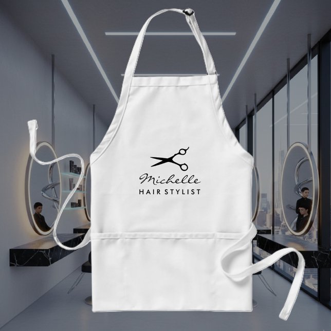 Weiße Schürze für Friseursalon Stylist oder Friseu (Hair salon apron)