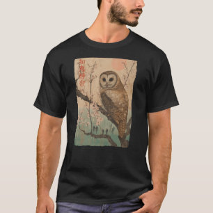 Weiße Schüssel und Kirschblüten Japanischer Holzbl T-Shirt