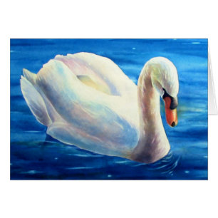 Weiße Schwan Aquarellmalerei, Wasservögel, Vögel