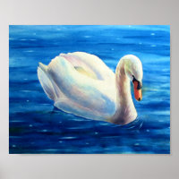 Weiße Schwan Aquarellmalerei, Wasservögel, Vögel