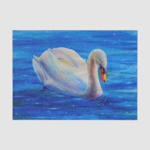 Weiße Schwan Aquarellmalerei, Wasservögel, Vögel Seidenpapier