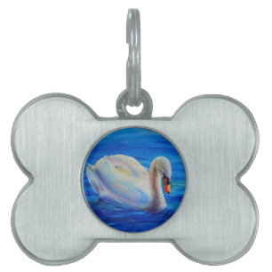 Weiße Schwan Aquarellmalerei, Wasservögel, Vögel Tiermarke