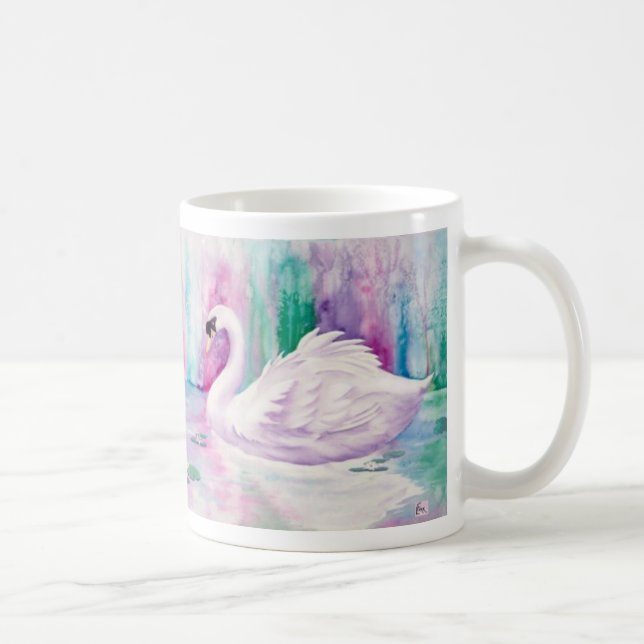 Weiße Schwan-Kaffee-Tasse Kaffeetasse (Rechts)