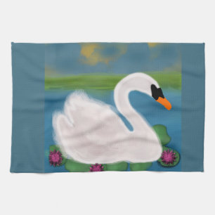 Weiße-Schwan-Malerei Handtücher