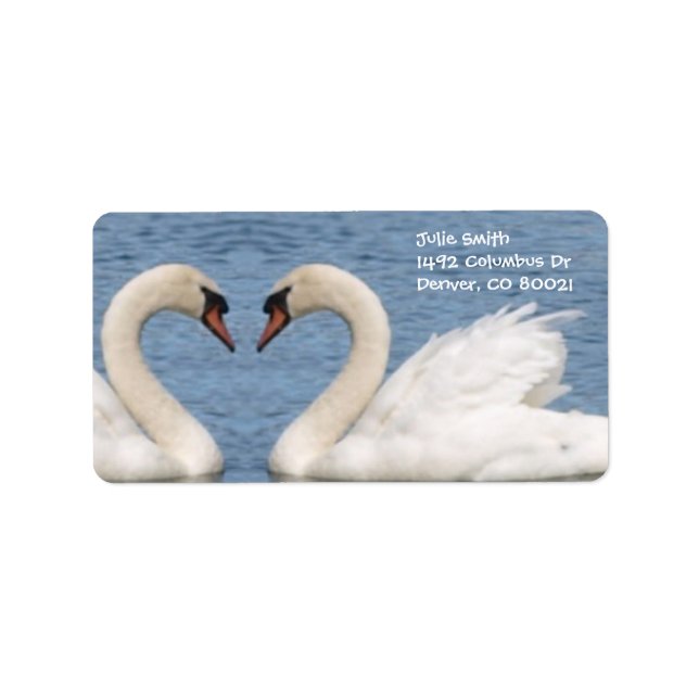 Weiße Schwäne Adressaufkleber (Vorne)