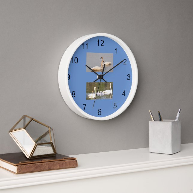 Weiße Schwäne Akrylwand Uhr (Büro)