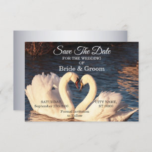 Weiße Schwäne Hochzeiten speichern das Datum Save The Date