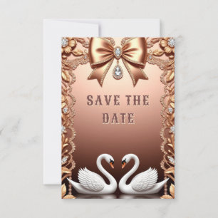 💍 Weiße Schwäne Hochzeitsdekoration 💍 Save The Date