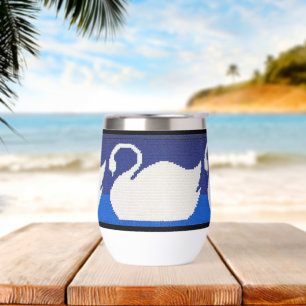 Weiße Schwäne im Coolen Blue Lake Artisan Crochet 