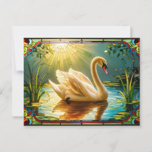 Weiße Schwäne Schwimmen in einem See Postkarte
