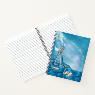 Weiße Schwäne und Engel Notizbuch