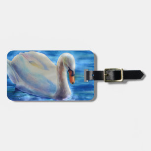Weiße Schwanenfarbe Gepäckanhänger