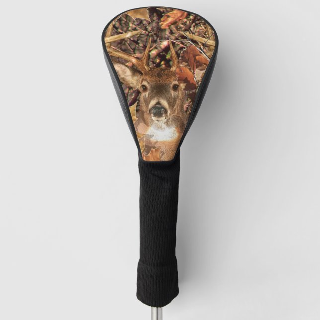 Weiße Schwanz Hirsch Herbst Energie auf einem Golf Headcover (Vorderseite)