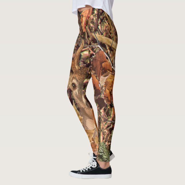 Weiße Schwanz-Rotwild-Kopf-Fall-Energie Spirited Leggings (Links)