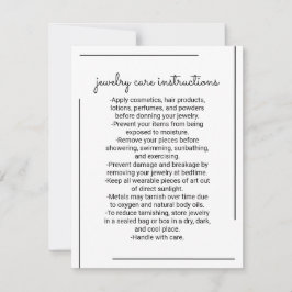 Weiße schwarze Grenzskripte Juwelenpflege Hinweise Mitteilungskarte