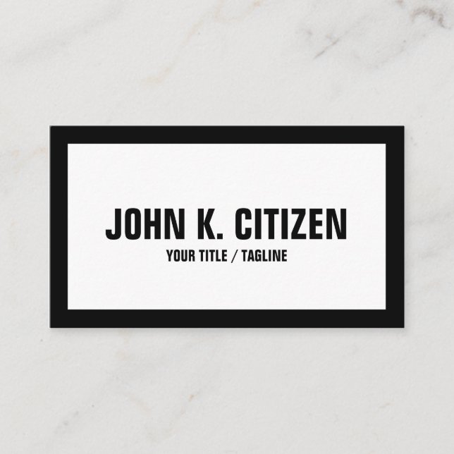 Weiße/schwarze GrenzVisitenkarte des mutigen Visitenkarte (Vorderseite)