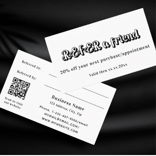 Weiße schwarze Qr-Code-Visitenkarte Rabattkarte