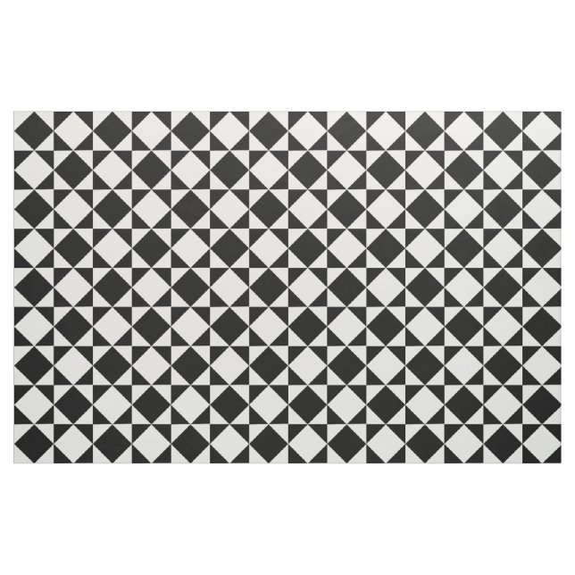 Weiße, schwarze Ränder-Quadrate Dreiecke-Muster Stoff (Fat Quarter (45,7 x 55,9 cm))