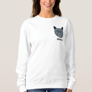 Weiße schwarze süße Katzenmutter benutzerdefiniert Sweatshirt