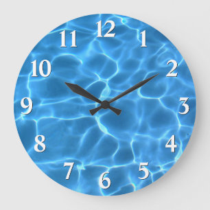 Weiße schwarze Tropfenschatten Zahlen Blaue Schwim Große Wanduhr