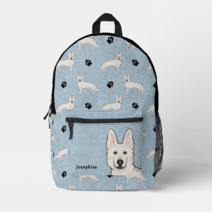 Weiße Schweizer Hirte GSD Niedliches Hundsmuster Bedruckter Rucksack