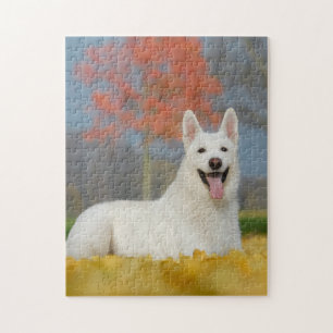 Weiße Schweizer Schäferhunde Foto - Niedlicher Fur Puzzle