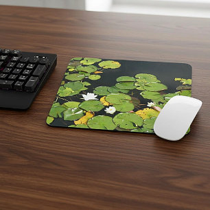 Weiße Seerosen Foto Mousepad