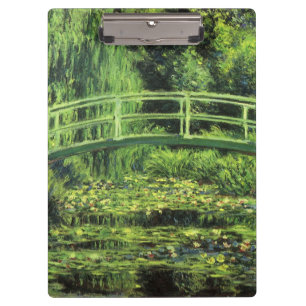Weiße Seerosen von Claude Monet, Vintage Art Klemmbrett