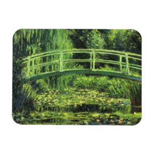 Weiße Seerosen von Claude Monet, Vintage Art Magnet
