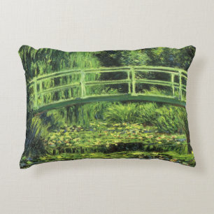 Weiße Seerosen von Claude Monet, Vintage Art Zierkissen