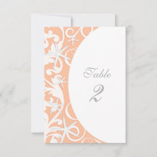 Weiße Seesternkorallen-Strand-Hochzeitstisch-Numme Einladung