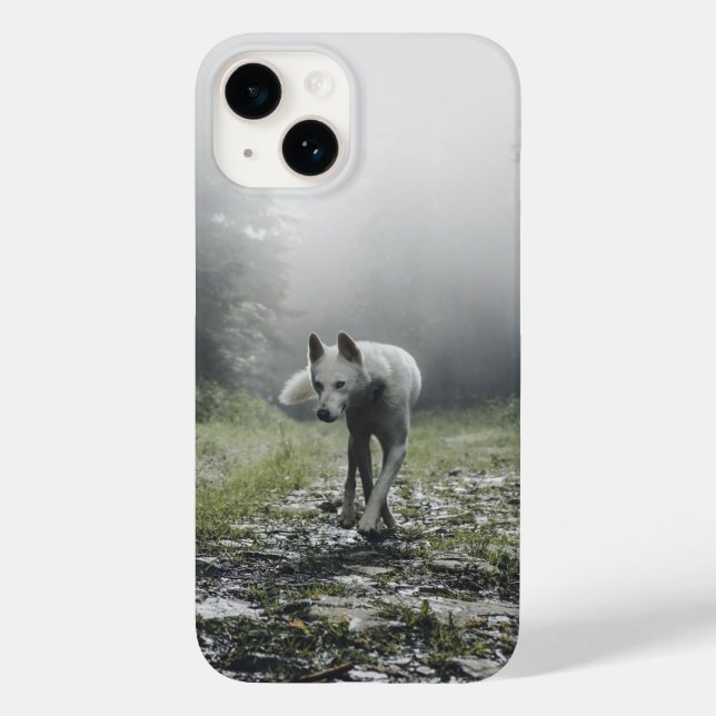 Weiße Sibirian Husky iPhone 14 Hülle (Rückseite)
