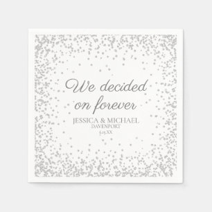 Weiße Silber Glitter Hochzeit Wir Entschieden Für Serviette