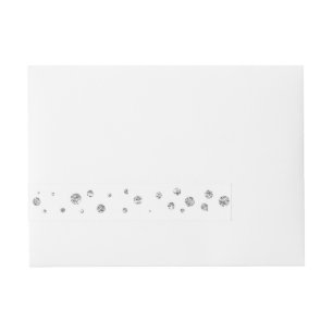 Weiße Silber-Glitzer-Dots-Karte umrundet Labels Rundum-Adressaufkleber