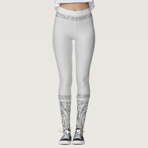 Weiße Silber-Zebra-Wildtierdruck exotischer Glamou Leggings