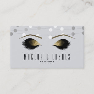 Weiße Silberlichter Make-up Wimpern Schönheit Spa Visitenkarte