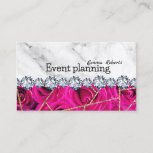 Weiße Silbermarmor Glitter Textur Eventplanung Visitenkarte
