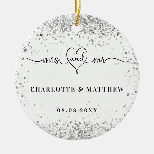 Weiße Silbernamen mehr elegante Neuheiten Keramik Ornament (Vorne)