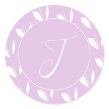 Weiße Silhouette Blätter lila Umschlag Aufkleber