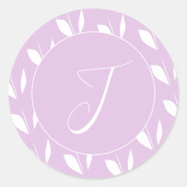 Weiße Silhouette Blätter lila Umschlag Aufkleber