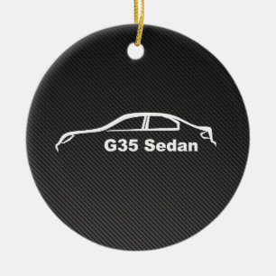 Weiße Silhouette des Sedan-G35 mit Keramik Ornament